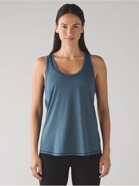 lululemon athletica Blue Scoop-Neck Athletic Tank
